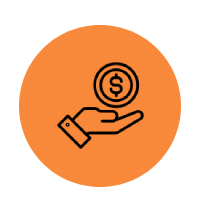 icône main et dollar